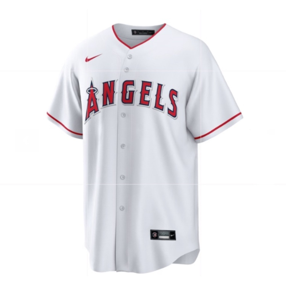 Nike Los Angeles Angels White and Red Baseball Jersey